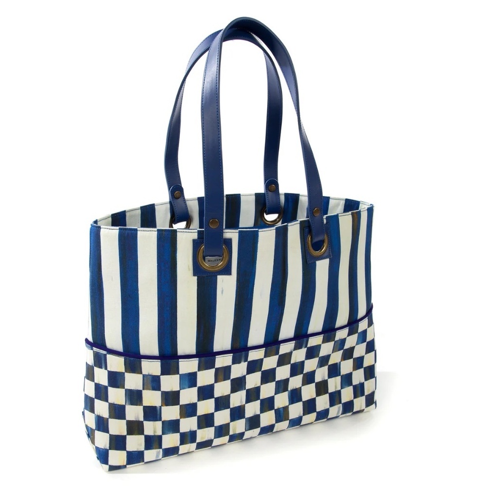 MacKenzie-Childs Royal Check Bistro Tote Bag
